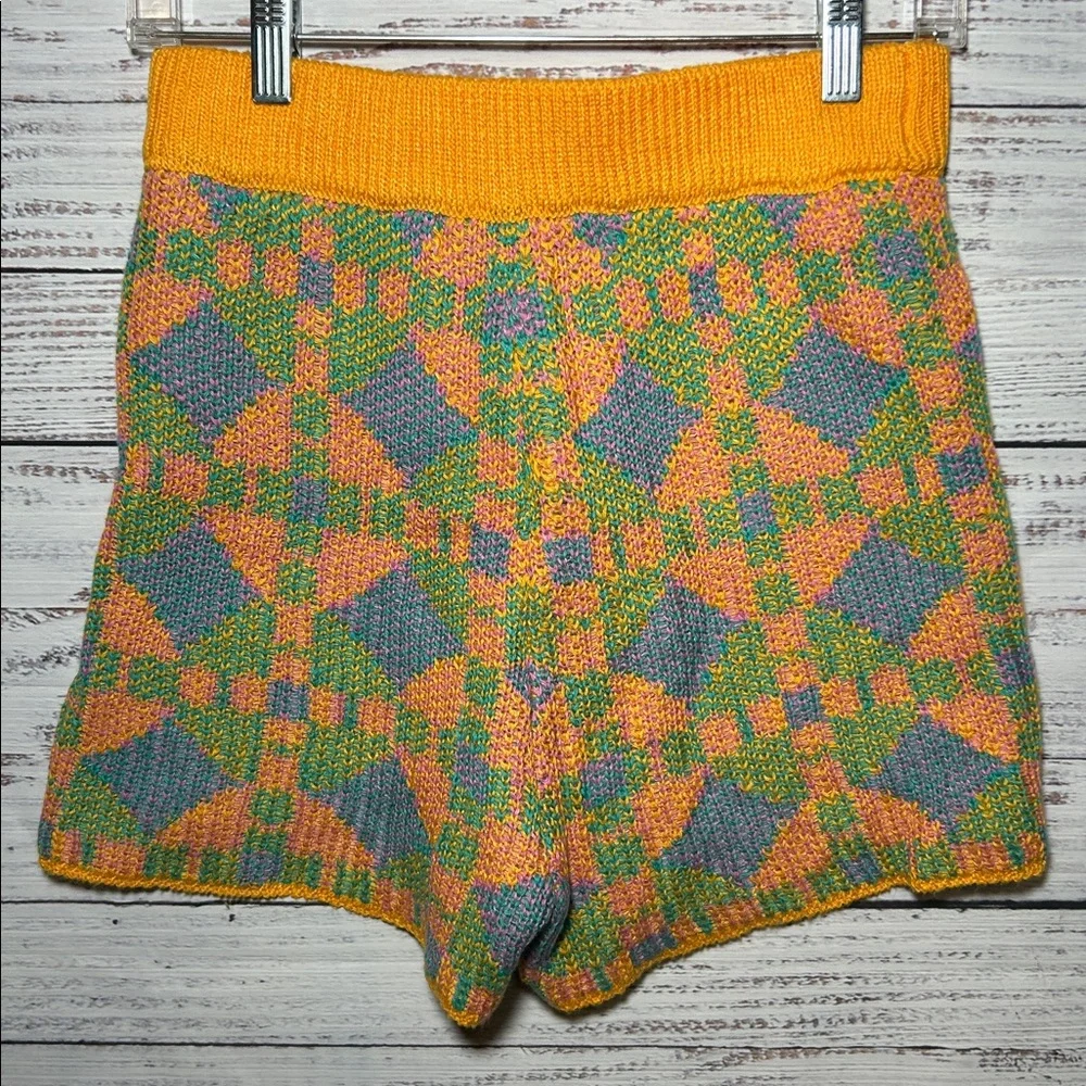 Free People Beach Malibu Pattern Knit Colorful Geometric Women Shorts Small - Picture 13 of 13